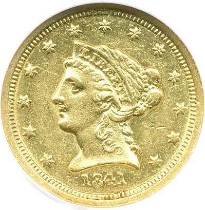 image for: 1841-C $2 1/2 NGC AU58