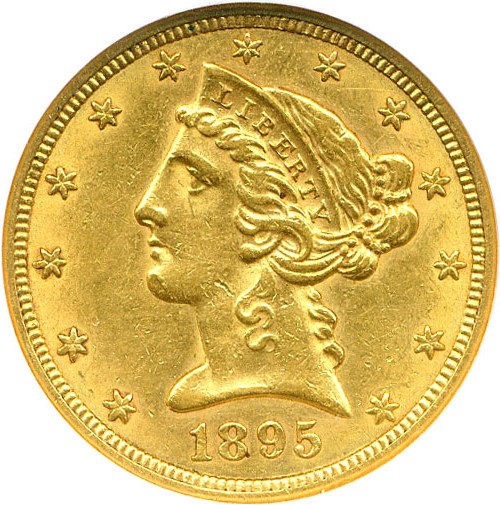 image for: 1895-S $5 NGC AU58