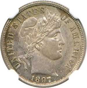 image for: 1897 10c NGC AU58