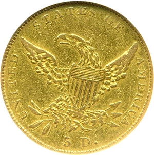 image for: 1838-C $5 NGC XF45