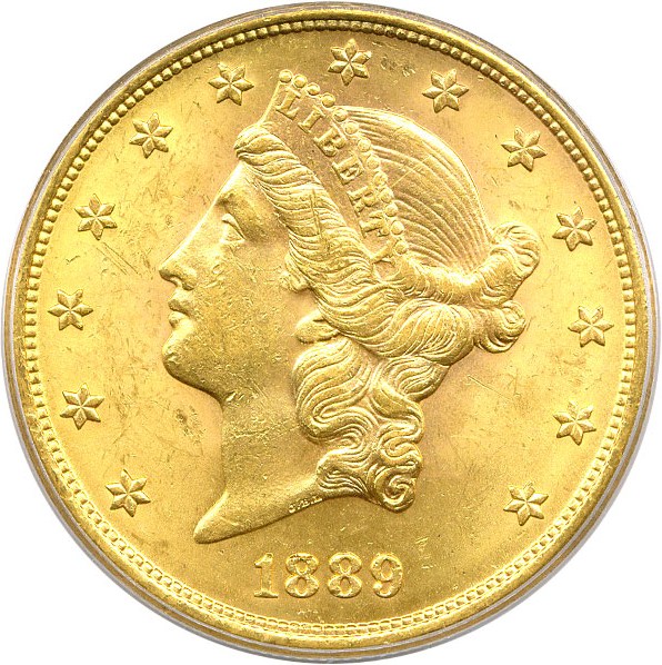 image for: 1889-S $20 PCGS MS62