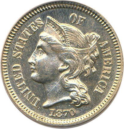 image for: 1870 3cN PCGS Proof 63