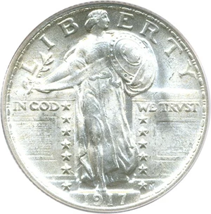 image for: 1917 25c PCGS MS65 FH (Type 2)