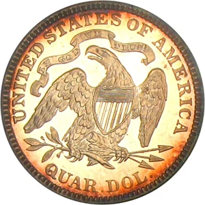 image for: 1882 25c PCGS Secure Proof 64+ DCameo * Color *