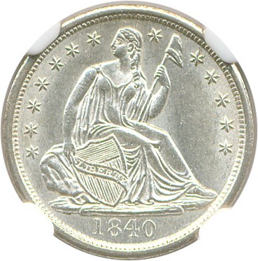 image for: 1840 H10c NGC MS63 (No Drapery)