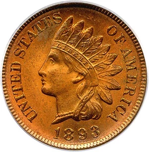 image for: 1893 1c PCGS MS65 RD