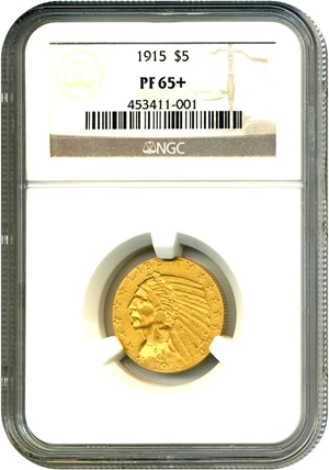 image for: 1915 $5 NGC Proof 65+