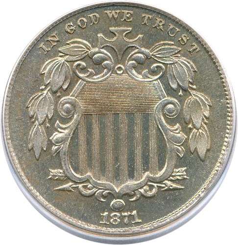 image for: 1871 5c PCGS/CAC Proof 65