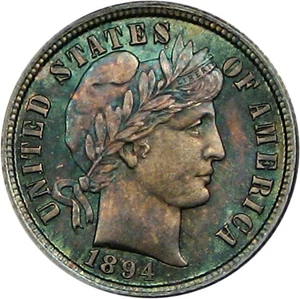 image for: 1894 10c PCGS/CAC MS65