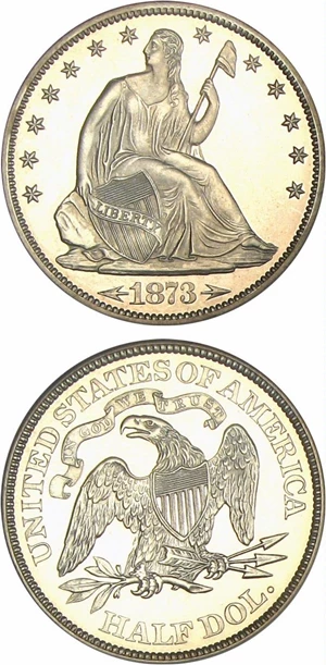 image for: 1873 50c NGC Proof 65 Cameo (Arrows) ex: Pittman