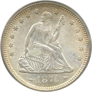 image for: 1874-S 25c PCGS MS64 (Arrows)