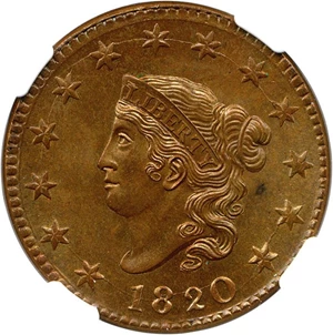 image for: 1820 1c NGC/CAC MS65 BN