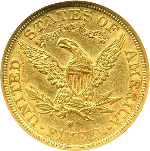 image for: 1895-S $5 NGC AU58