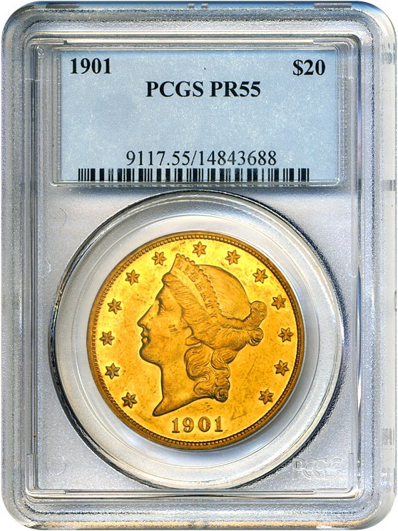 image for: 1901 $20 PCGS Proof 55