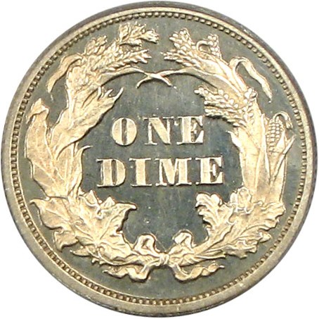 image for: 1867 10c PCGS Proof 64 Cameo