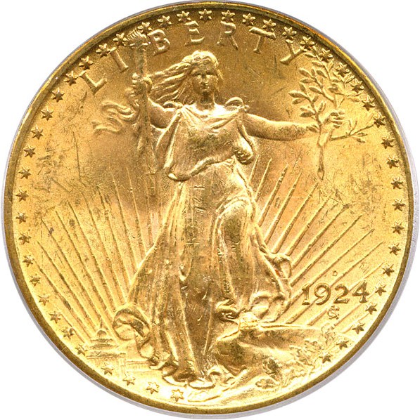 image for: 1924-D $20 PCGS MS64