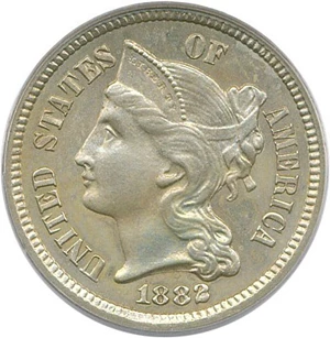 image for: 1882 3cN PCGS/CAC MS64+