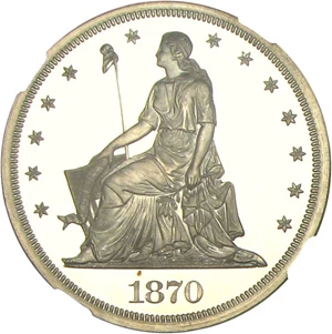 image for: 1870 $1 NGC Proof 65 UCameo (Judd-1003)