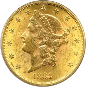 image for: 1884-S $20 PCGS MS62