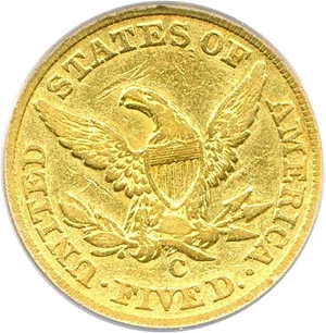 image for: 1848-C $5 PCGS Genuine