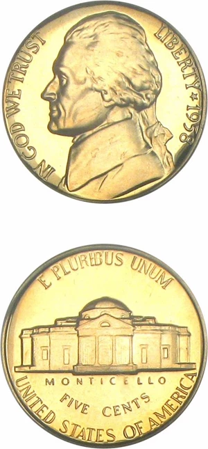 image for: 1958 5c PCGS Proof 69 Cameo * Pop 1 *