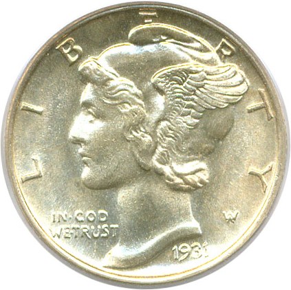 image for: 1931-S 10c PCGS/CAC MS65 FB