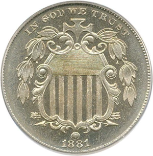 image for: 1881 5c PCGS/CAC Proof 66 OGH