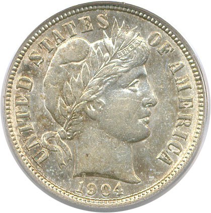 image for: 1904-S 10c PCGS AU55