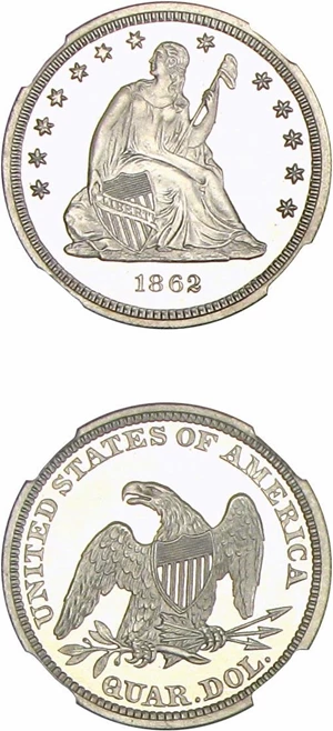 image for: 1862 25c NGC Proof 67 Cameo