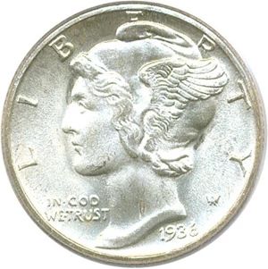 image for: 1936-S 10c PCGS MS67