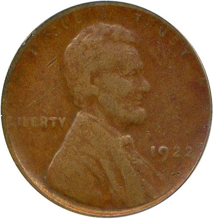 image for: 1922 1c PCGS VF20 (no D, Weak Reverse)