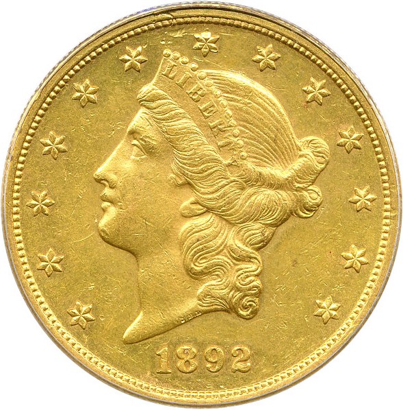 image for: 1892 $20 PCGS Genuine (UNC Details)