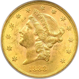 image for: 1888-S $20 PCGS/CAC MS63 OGH