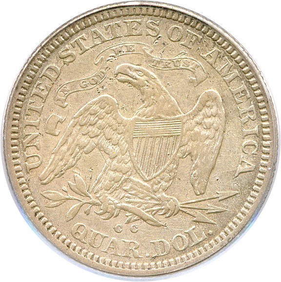 image for: 1871-CC 25c PCGS Genuine (XF Details)