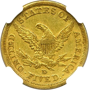 image for: 1843-D $5 NGC XF40