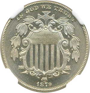 image for: 1879 5c NGC/CAC Proof 66