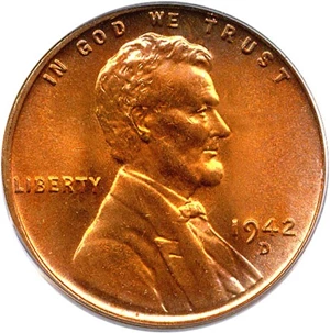 image for: 1942-D 1c PCGS MS67 RD