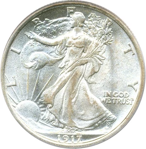image for: 1917-D 50c PCGS MS65 (Mintmark Reverse)