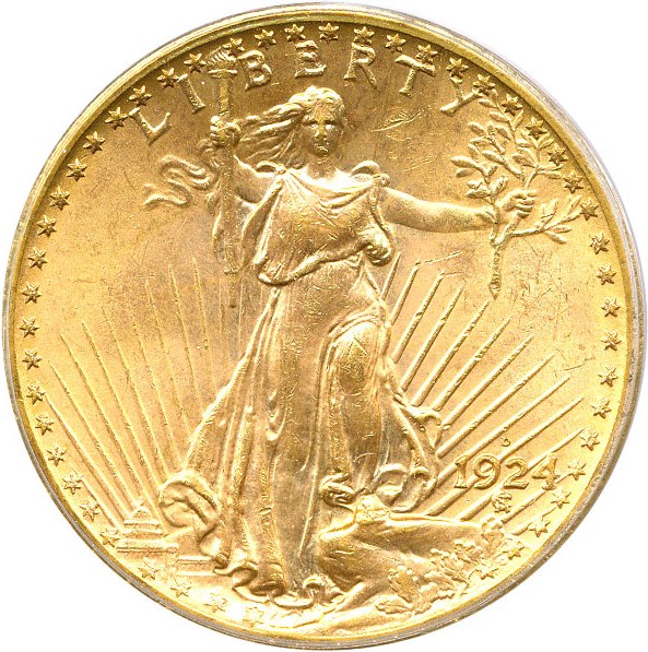 image for: 1924-D $20 PCGS MS63