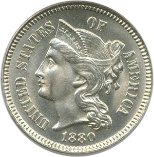 image for: 1880 3cN PCGS/CAC MS66