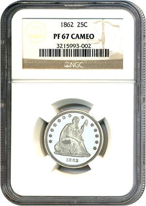image for: 1862 25c NGC Proof 67 Cameo
