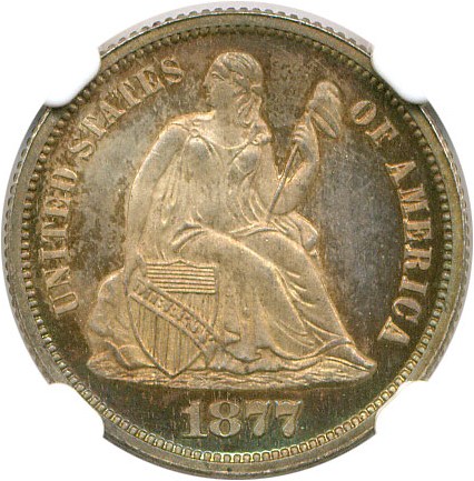 image for: 1877 10c NGC/CAC Proof 65 Cameo