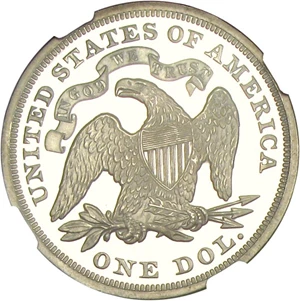 image for: 1870 $1 NGC Proof 65 UCameo (Judd-1003)