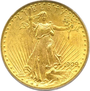 image for: 1909 $20 PCGS MS64