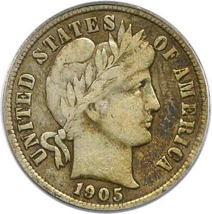 image for: 1905-O 10c PCGS F15 (Micro O)