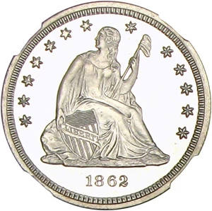 image for: 1862 25c NGC Proof 67 Cameo