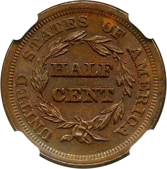 image for: 1853 1/2c NGC/CAC MS64+ RB