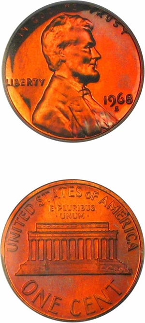 image for: 1968-S 1c PCGS Proof 69 RD Cameo