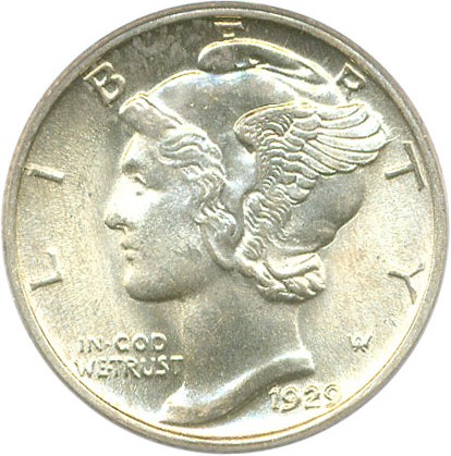 image for: 1929 10c PCGS MS65 FB