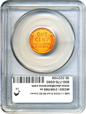 image for: 1958 1c PCGS Proof 68 RD Cameo